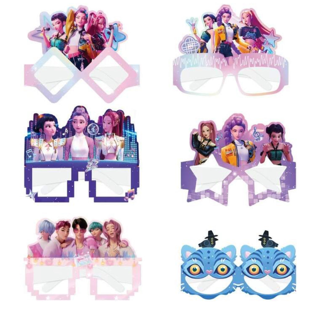 12 Pcs Glasses Birthday Party Decoration Eye Masks  Birthday Party Photography Props Party Supplies Favors Devil Hunter Birthday Party Decorations, Paper Glasses, Girl Group Photo Props, Spectacle Frames, Party Decoration Items ﻿