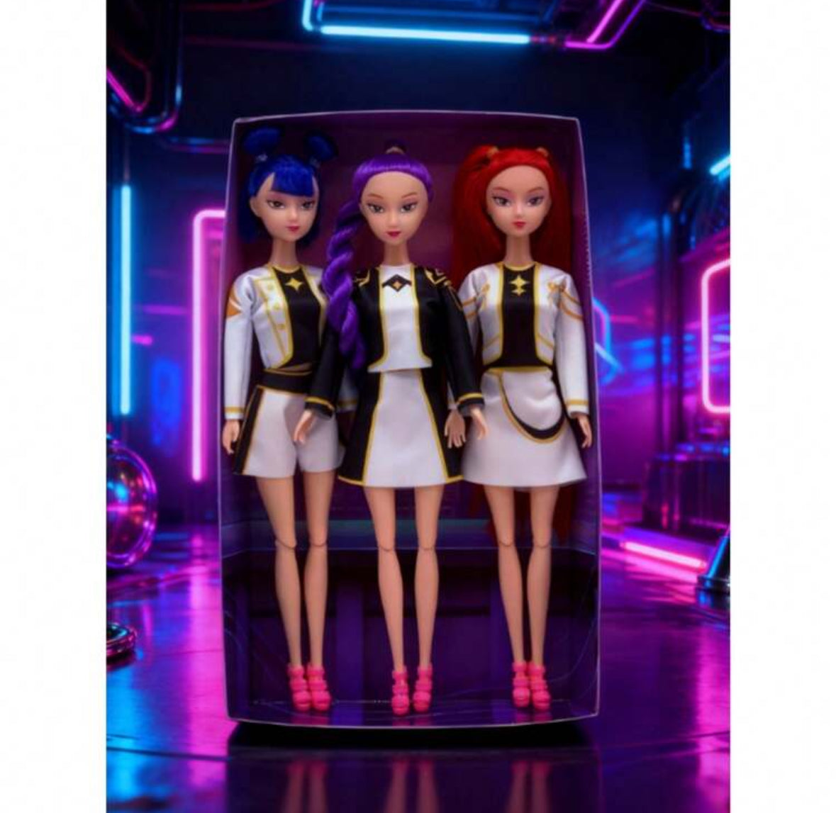 K-POP Demon Hunt Girl Group  Korean Kids Anime Character K-POP Witch Hunt Girl Group Dolls For Kids Play People Figures & Sets