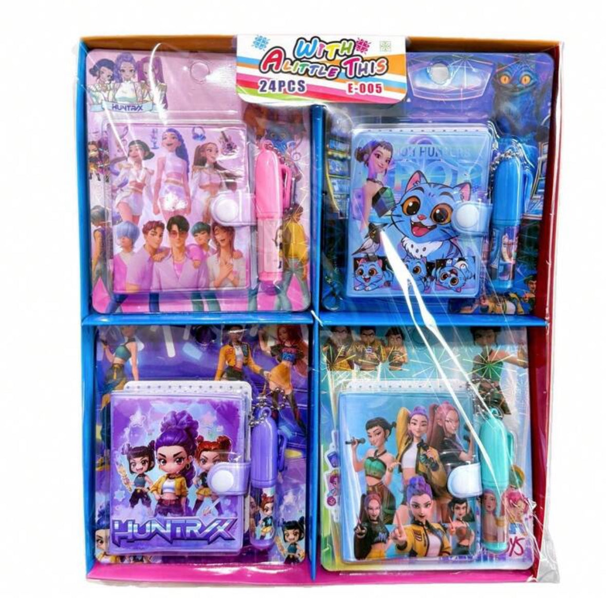 1 Set (2 Pieces) K-Pop Magic Girl Squad Stationery Set #005 - Mini Pocket Notebooks With Matching Pens, High-Aesthetic Cute Designs, Paper For Primary School Students, Ideal For Homework/Classroom/Back-To-School Gift (Stochastic Style)