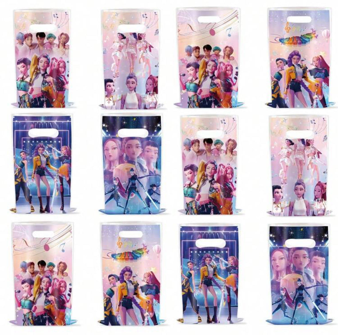 10Pcs K Pop Theme Birthday Party Gift Candy Bag Loot Bag For Kids Birthday K Pop Goody Bags Baby Shower(Random Style)