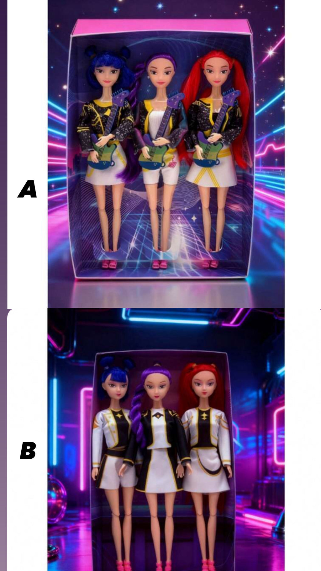 K-POP Demon Hunt Girl Group  Korean Kids Anime Character K-POP Witch Hunt Girl Group Dolls For Kids Play People Figures & Sets