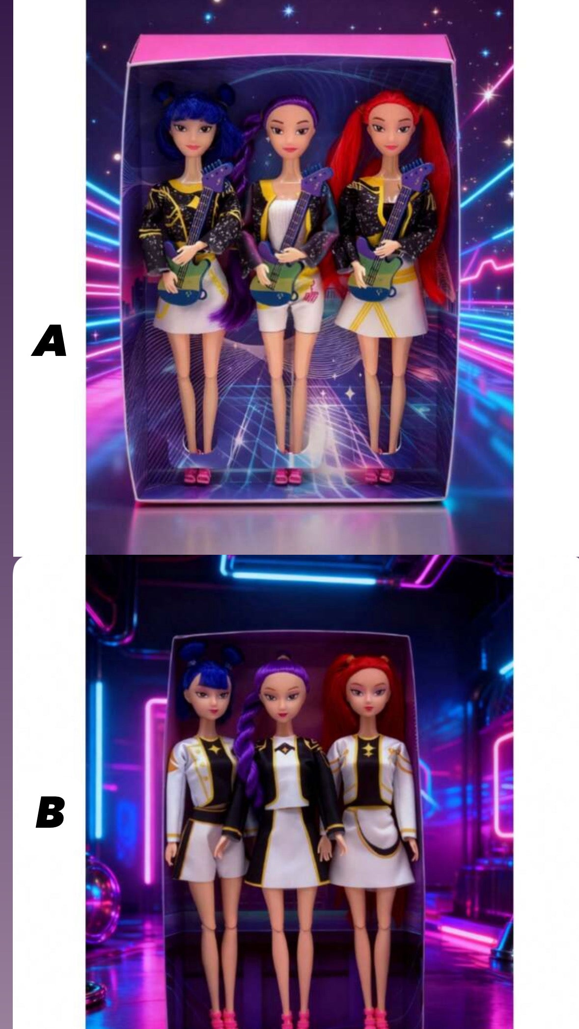 K-POP Demon Hunt Girl Group  Korean Kids Anime Character K-POP Witch Hunt Girl Group Dolls For Kids Play People Figures & Sets